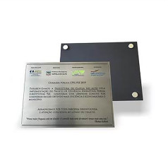 Placa em Aço Escovado Personalizada para Brindes