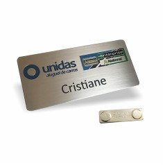 Crachá em aço inox Personalizado
