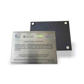 Placa em Aço Escovado Personalizada para Brindes