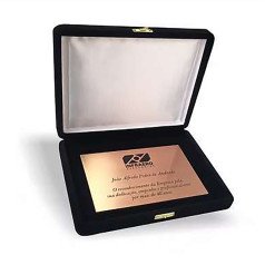 Placa em Aço Inox com Logo para Brindes