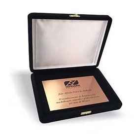 Placa em Aço Inox com Logo para Brindes