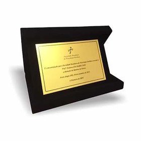 Placa em Metal Nobre com Logo