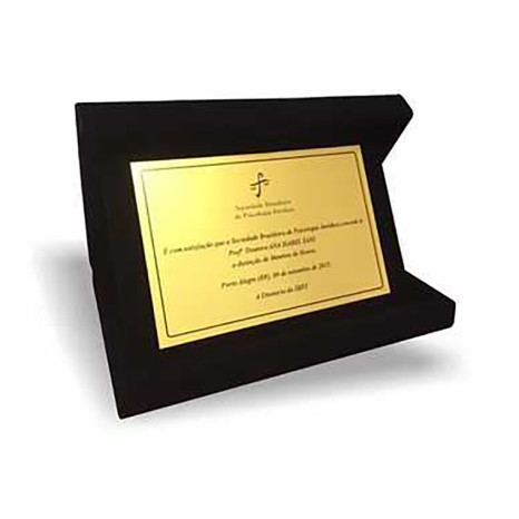 Placa em Metal Nobre com Logo