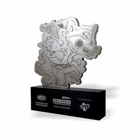 Troféu Corpo em Aço Inox Escovado e Polido Personalizado