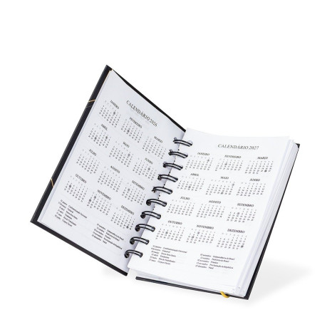 Agenda Diária 2026 Wire-O Personalizada com Logotipo