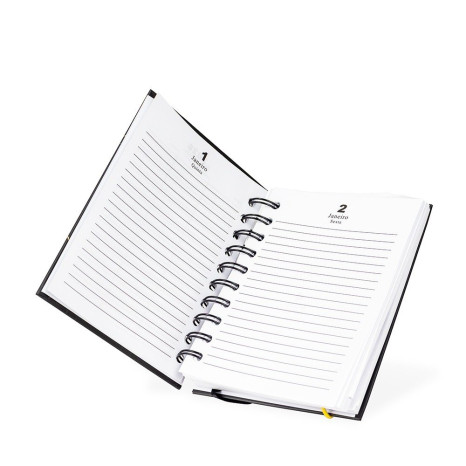 Agenda Diária 2026 Wire-O Personalizada com Logotipo