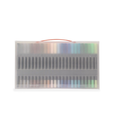 Kit Canetinhas Ponta Dupla Com 100 Cores Personalizado