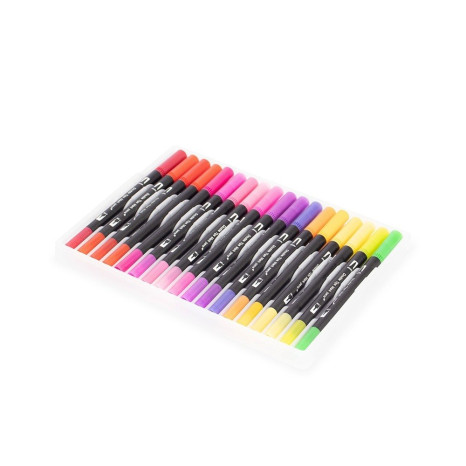 Kit Canetinhas Ponta Dupla Com 48 Cores Personalizada