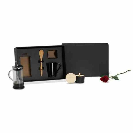 Kit Para Café Com Vela Aromatizada - 4 Pçs Promocional