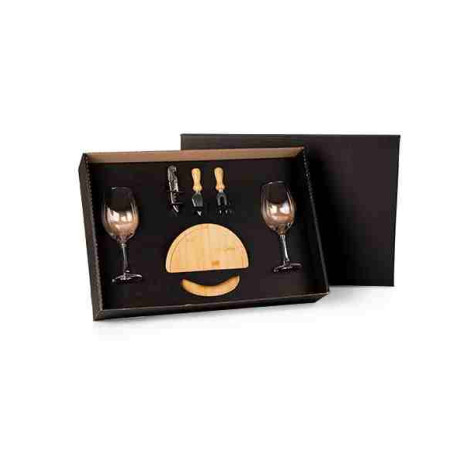Kit Queijo e Vinho 6 Peças com Logo 