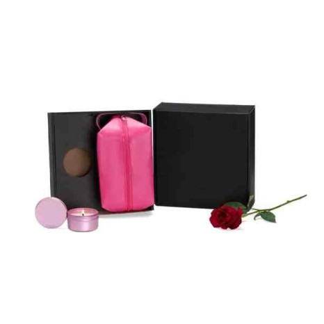Kit Vela Aromatizada E Necessaire - Rosa - 2 Pçs Personalizado