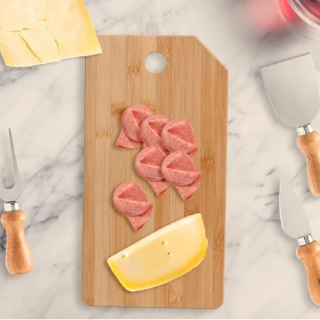 Kit para Queijo Em Bambu / Inox Oregon Personalizado com Logo