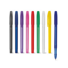 Caneta de Plástico Colorido Com Tampa Personalizada