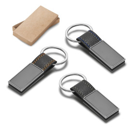 Chaveiro de Metal Com Couro Personalizado Com Nome