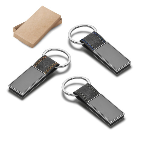 Chaveiro de Metal Com Couro Personalizado Com Nome