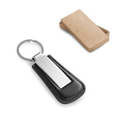 Chaveiro de Couro Sintético Com Chapa de Metal Personalizado