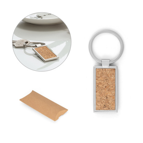 Chaveiro de Cortiça Com Detalhes em Metal