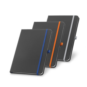 Caderno Capa Couro Sintético Com Elástico Colorido