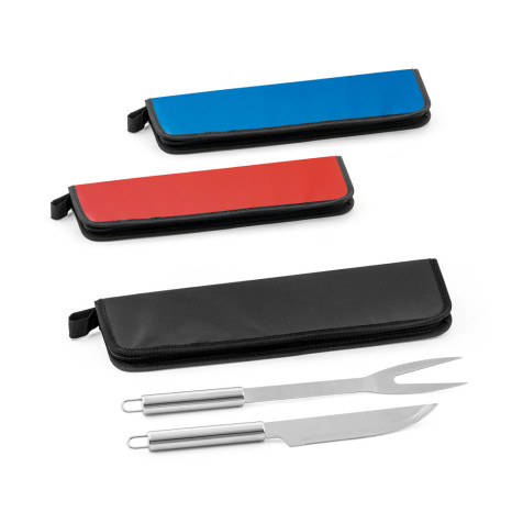Kit Churrasco 2 Peças com Estojo Colorido Personalizado