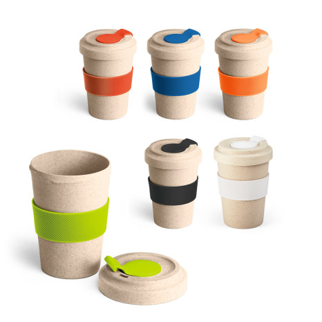Copo Fibra de Bambu Com Detalhes Plástico PP