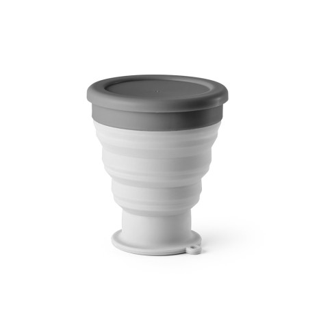 Copo de viagem em silicone e PP 400 mL para brinde corporativo