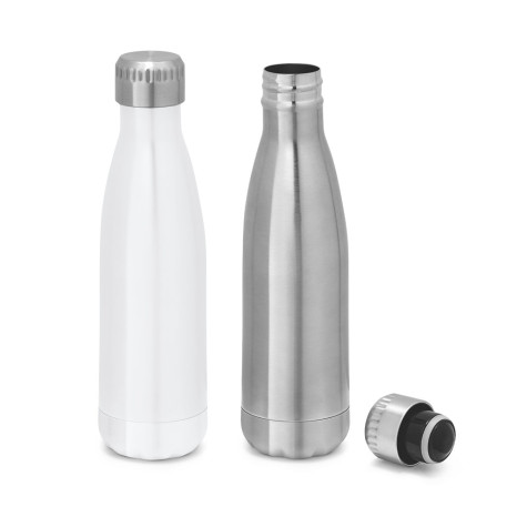 Garrafa para sublimação em aço inox de parede dupla térmica, isolada a vácuo, com tampa em aço inox 510 mL personalizado