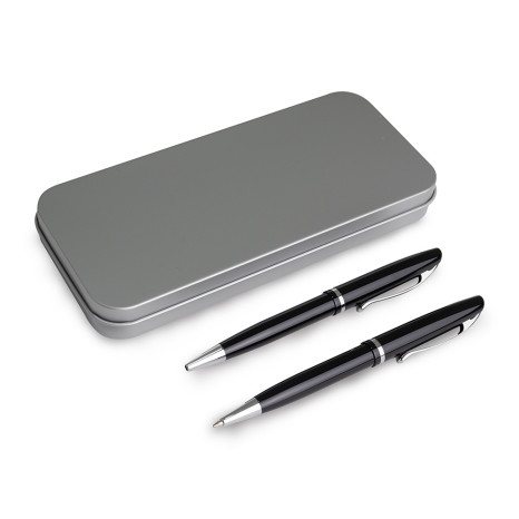 Conjunto Caneta e Lapiseira Metal Personalizado com Logo