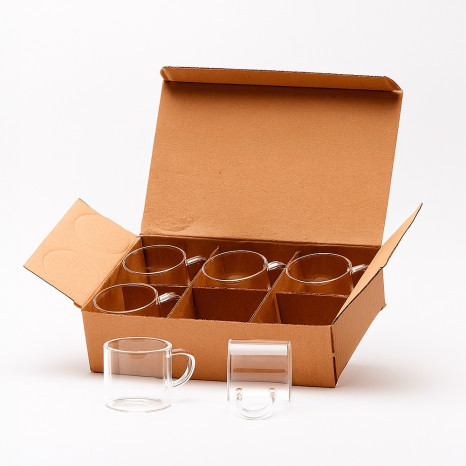 Kit Xícaras de Vidro 6 Peças Personalizado