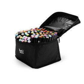 Kit canetas marcadoras pontas duplas com 120 cores para empresas