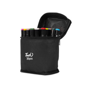 Kit canetas marcadoras pontas duplas 36 cores promocional