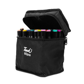 Kit canetas marcadoras pontas duplas 60 cores com logotipo