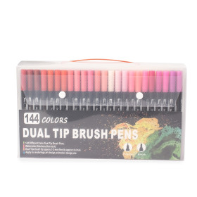 Kit canetinhas ponta dupla 144 cores  para empresas