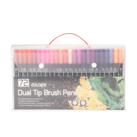 Kit canetinhas ponta dupla 72 cores  personalizado
