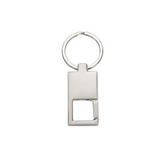 Chaveiro de metal retangular  com logotipo
