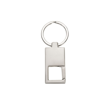 Chaveiro de metal retangular  com logotipo