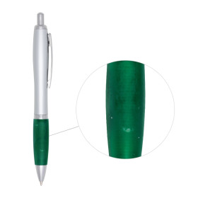 Caneta plástica com det emborrachado com logotipo