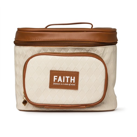 Nécessaire em couro sintético com logotipo