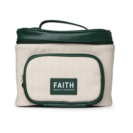 Nécessaire em couro sintético com logotipo