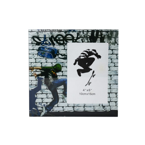Porta retrato skate 10x15 cm vidro  personalizado