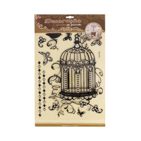 Adesivo decorativo gaiola passaro para empresas