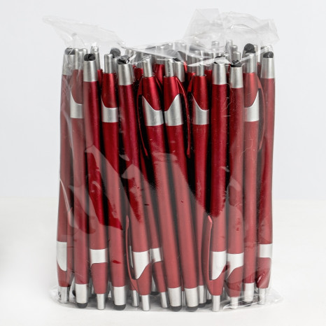 Pacote com caneta plástica touch promocional