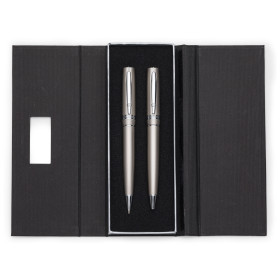 Conjunto caneta e lapiseira metal personalizado